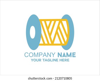 spool of sewing thread logo vector