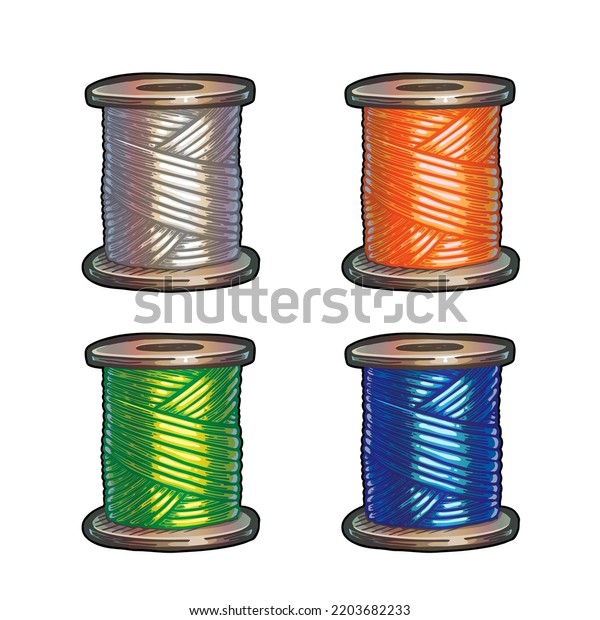 Spool Sewing Thread Vector Illustration Isolated Stock Vector (Royalty ...