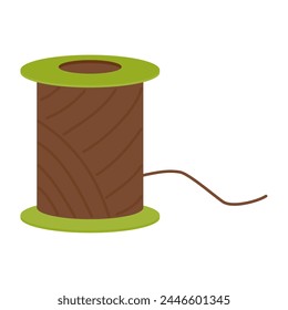 A spool of thread for gardening, sewing, embroidery. Vector illustration on a white background. Vector illustration