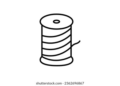 Spool thread icon. Icon related to textiles and sewing. Line icon style. Simple vector design editable