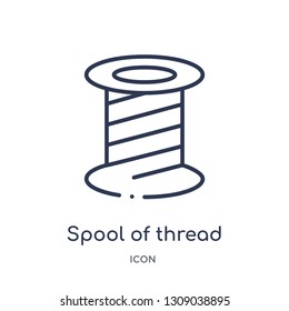 spool of thread icon from sew outline collection. Thin line spool of thread icon isolated on white background.