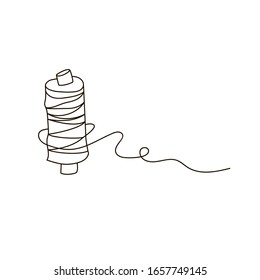 Spool of thread. Icon, template. Vector illustration, freehand drawing.