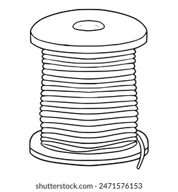 spool of thread illustration hand drawn outline isolated vector