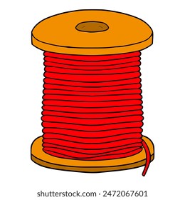 spool of thread illustration hand drawn isolated vector