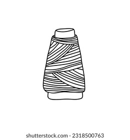 Spool of thread line icon. linear style sign for mobile concept and web design. Sewing cotton thread outline vector icon. Symbol, logo illustration. Vector graphics