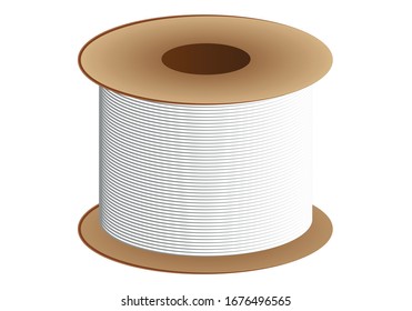 Spool of thread on white background