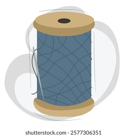 Spool of thread and sewing needle