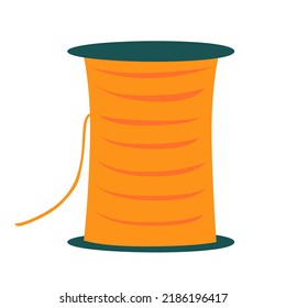 Spool of thread for sewing vector isolated illustration. Relaxing hobby concept. Instrument for sewing clothes. Handicraft collection