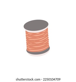 Spool de hilos. Símbolo de silueta. Adaptación. Ilustración aislada de vectores para el diseño.