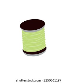 Spool of thread. Silhouette symbol. Tailoring. Vector isolated illustration for design.