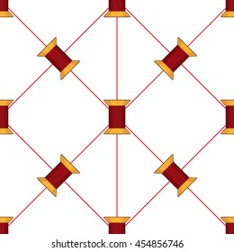 Spool of thread texture seamless pattern. Vector Illustration