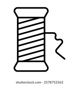 Spool of Thread Vector Line Icon Design