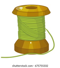 Spool of threads, cartoon vector illustration