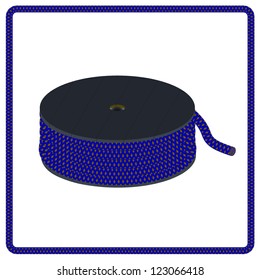 spool of wire and frame on a white background