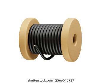 Spool Wire icon 3d illustration. Cable reel 3d rendering vector illustration