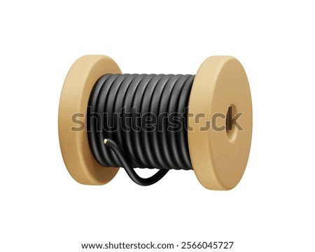 Spool Wire icon 3d illustration. Cable reel 3d rendering vector illustration