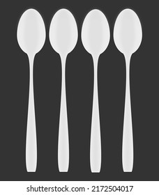 Spoon back vector isolated on black