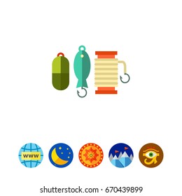 Spoon baits collection vector icon