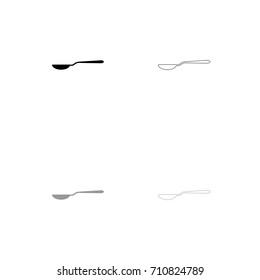 Spoon black and grey set icon .