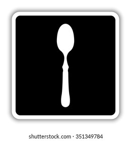 spoon - black vector icon