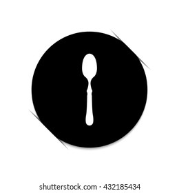 spoon -  black vector icon