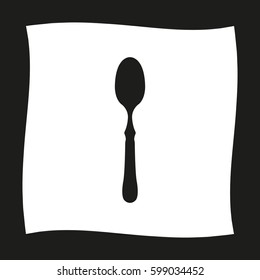 spoon  - black vector icon
