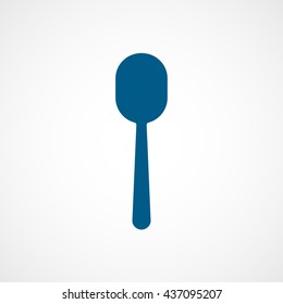 Spoon Blue Flat Icon On White Background