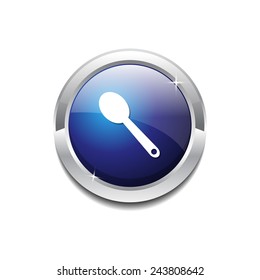 Spoon Blue Vector Icon Button