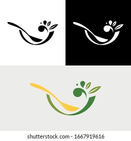 Spoon Bowl Natural Leaf Abstract Logo