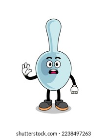spoon cartoon illustration doing stop hand , character design