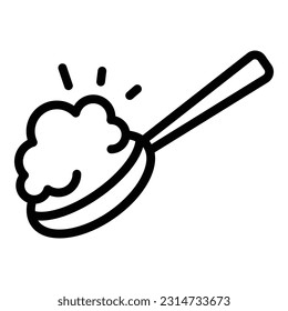 Spoon cereal icon outline vector. Milk breakfast. Muesli oat