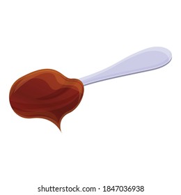 Spoon chocolate paste icon. Cartoon of spoon chocolate paste vector icon for web design isolated on white background