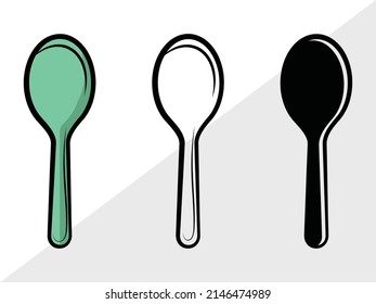 Spoon Clipart Printable Vector Illustration