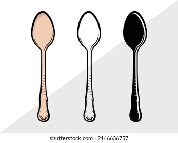 Spoon Clipart Printable Vector Illustration