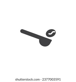 Spoon with coffee bean vector icon. filled flat sign for mobile concept and web design. Coffee Scoop glyph icon. Symbol, logo illustration. Vector graphics