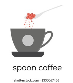 Spoon coffee icon, flat vector of coffee spoon 