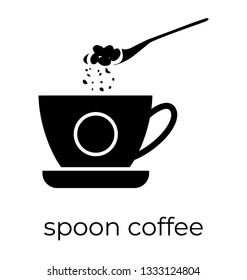 Spoon coffee icon, glyph vector of coffee spoon 