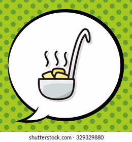 Spoon color doodle, speech bubble