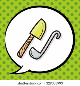 Spoon color doodle, speech bubble