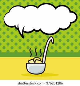 Spoon color doodle, speech bubble