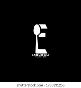 Spoon concept E letter logo design. Vector EPS 10.