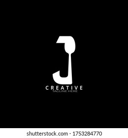 Spoon concept J letter logo design. Vector EPS 10.
