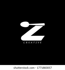 Spoon concept simple flat Z letter logo design. Vector EPS 10