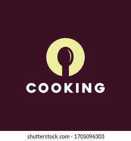 Spoon Cooking logo design vector template with Creative icon for kitchen Concept style.