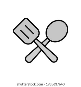 Spoon, cooking spatula icon. Simple color with outline vector elements of public catering icons for ui and ux, website or mobile application