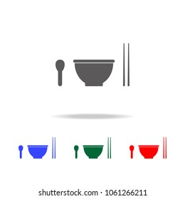 Spoon, cup, sticks icon. Elements of Chinese culture multi colored icons. Premium quality graphic design icon. Simple icon for websites, web design, mobile app, info graphics on white background