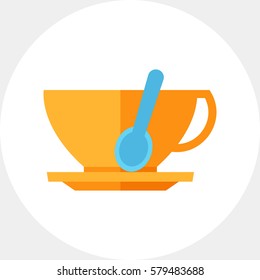 Spoon in Cup Vector Icon