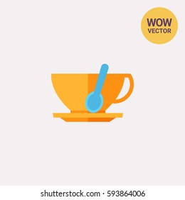 Spoon in Cup Vector Icon