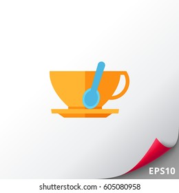 Spoon in Cup Vector Icon