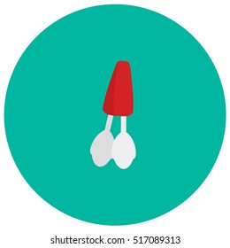 Spoon cute icon in trendy flat style isolated on color background. Kitchenware symbol for your design, logo, UI. Vector illustration, EPS10.